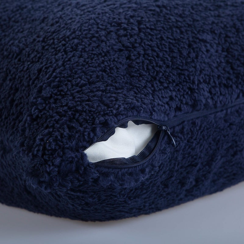 Reafort Ultra Soft Sherpa Body Pillow Cover/Case with Zipper Closure 21"x54" (21"x54" Body Pillow Cover, Navy) - Image 3